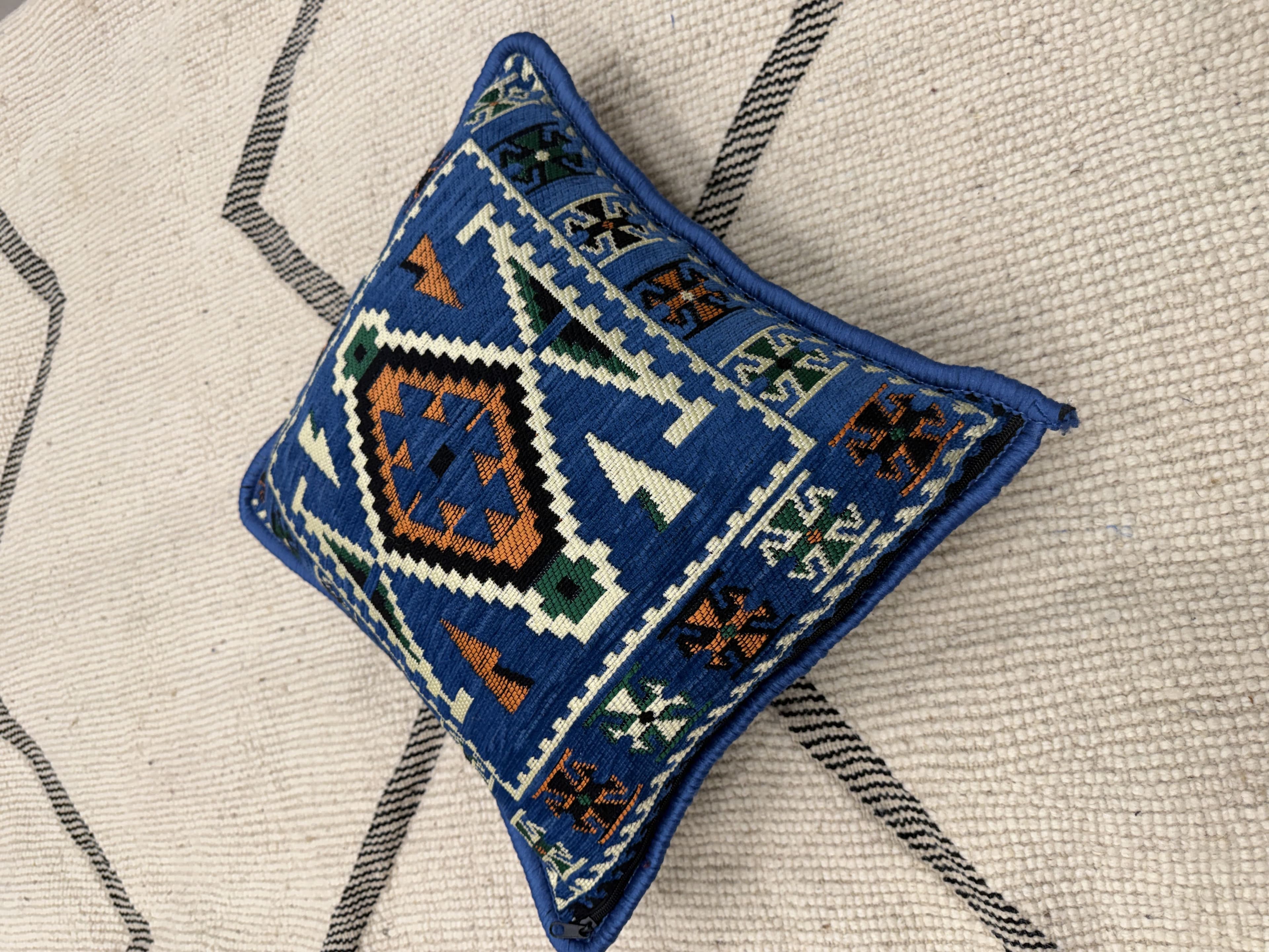 وسادة  تقليدية  باللون الأزرق-40*40cm 5